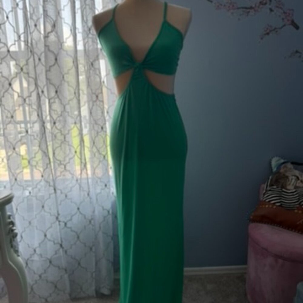 Nasty Gal Green Bombshell Maxi Dress Medium